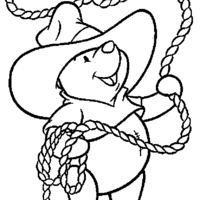 Desenho de Winnie the Pooh cowboy para colorir