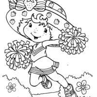 Desenho de Moranguinho cheerleader para colorir