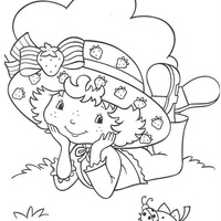 Desenho de Moranguinho e Joaninha para colorir