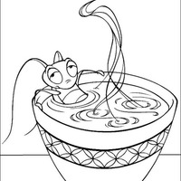 Desenho de Grilo tomando chá para colorir