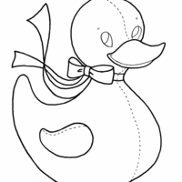 Desenho de Pato de borracha para colorir