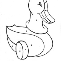 Desenho de Colorir com números - pato de rodinhas para colorir