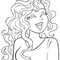 Desenho de Marina Jovem sorrindo para colorir