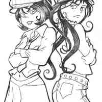 Desenho de Monica e Magali Jovem para colorir