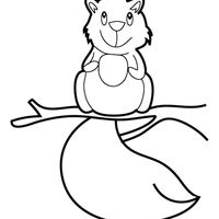 Desenho de Esquilo filhote para colorir