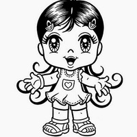 Desenho de Magali chibi para colorir