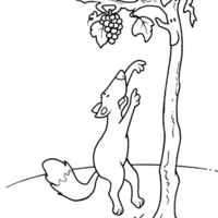 Desenho de Fábula A raposa e as uvas para colorir