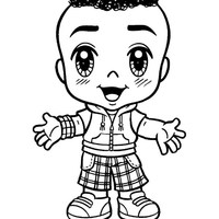 Desenho de Cascão chibi para colorir