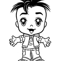 Desenho de Cebolinha chibi para colorir