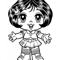 Desenho de Monica chibi para colorir