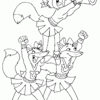 Desenho de Raposa cheerleader para colorir