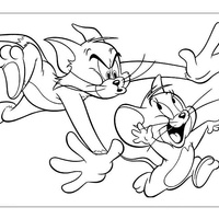 Desenho de Tom correndo atrás de Jerry para colorir