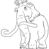 Desenho de Mamute Manfred para colorir