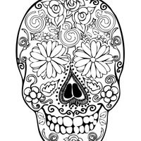 Desenho de Caveira mexicana para colorir