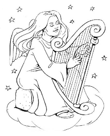 Anjo tocando arpa