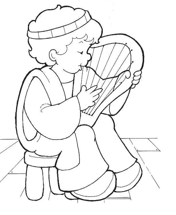 Menino tocando arpa