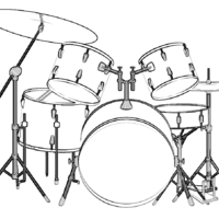 Desenho de Bateria instrumento para colorir