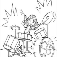 Desenho de Menina baterista para colorir