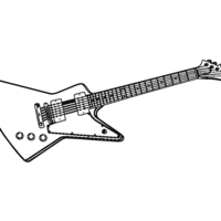 Desenho de guitarra do rock para colorir