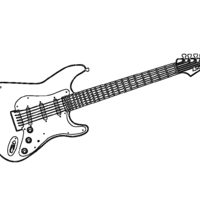 Desenho de Guitarra elétrica para colorir