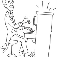Desenho de Homem pianista para colorir