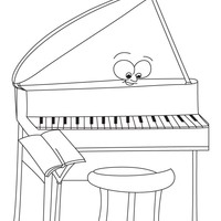 Desenho de Piano feliz para colorir