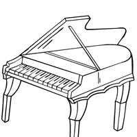 Desenho de Piano instrumento para colorir