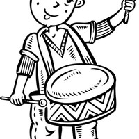 Desenho de Menino tocando tambor para colorir