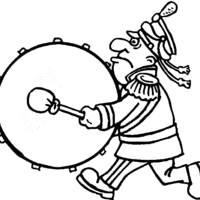 Desenho de Militar tocando tambor para colorir