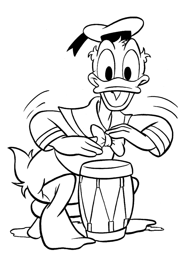 Donald tocando tambor