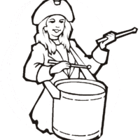Desenho de Pirata e tambor para colorir