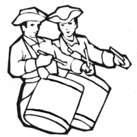 Desenho de Homens e tambores para colorir