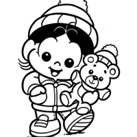 Desenho de Magali baby andando para colorir