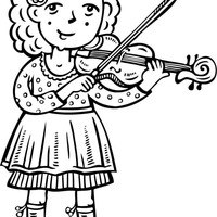 Desenho de Mulher violonista para colorir