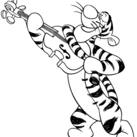 Desenho de Tigrão tocando violino para colorir