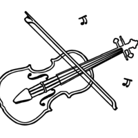 Desenho de Violino instrumento para colorir