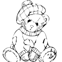 Desenho de Ursinho no Dia de São Patrício para colorir