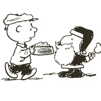 Desenho de Charlie Brown e Snoopy Noel para colorir