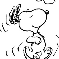 Desenho de Snoopy correndo para colorir