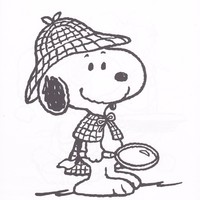 Desenho de Snoopy detetive para colorir
