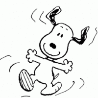 Desenho de Snoopy feliz para colorir