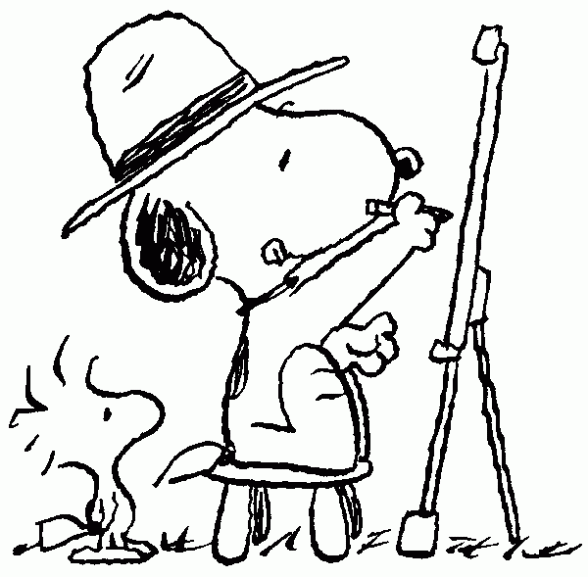 Snoopy pintando um quadro