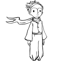 Desenho de Pequeno Príncipe viajando para colorir