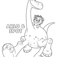 Desenho de Arlo e Spot juntos para colorir