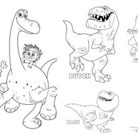 Desenho de Personagens de O Bom Dinossauro para colorir