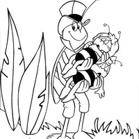 Desenho de Flip carregando Maia e Willy para colorir