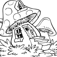 Desenho de Casa cogumelo dos Smurfs para colorir