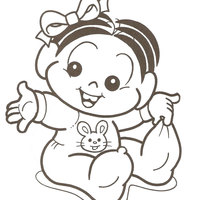 Desenho de Monica bebê de braços abertos para colorir