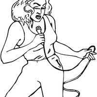 Desenho de Cantora Madonna para colorir