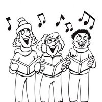 Desenho de Coro de cantores para colorir